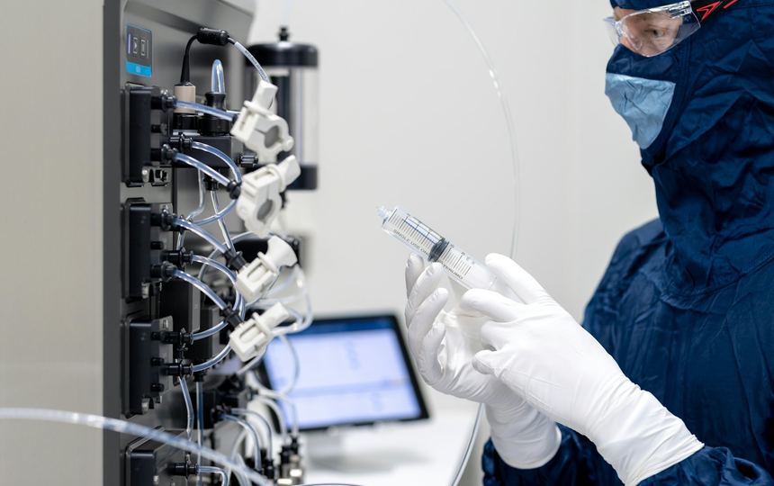 Operator at a production skid